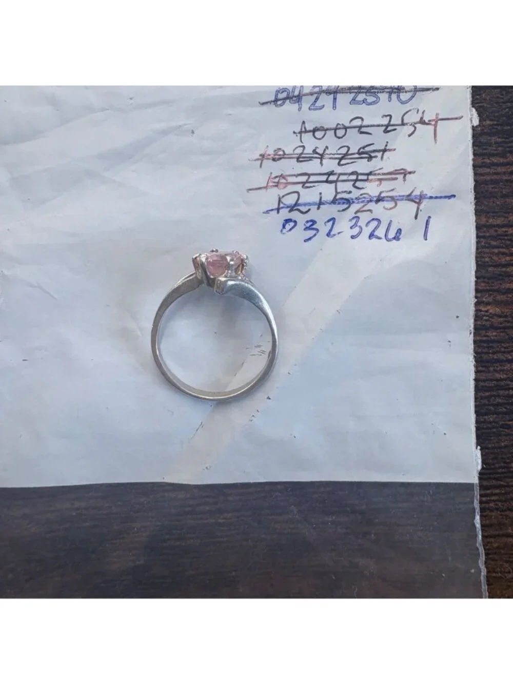 Pink Cubic Zirconia Prong Set Statement Ring Sterling Silver 925 Size 6.5